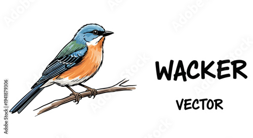 A colorful bird perched on a branch in a vibrant natural setting