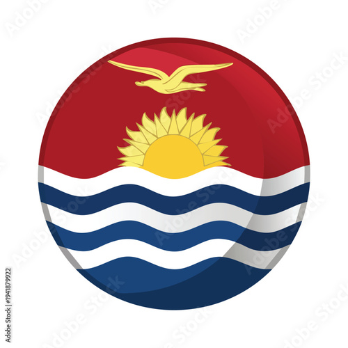 Symbolic depiction of a flag within a circular design