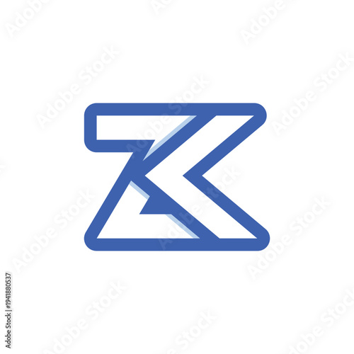 ZK KZ Letter Logo Design with a Minimalist Flair