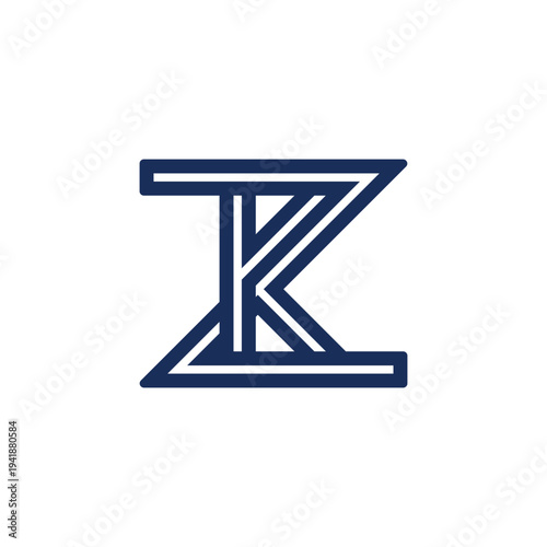 ZK KZ Letter Logo Design with a Minimalist Flair