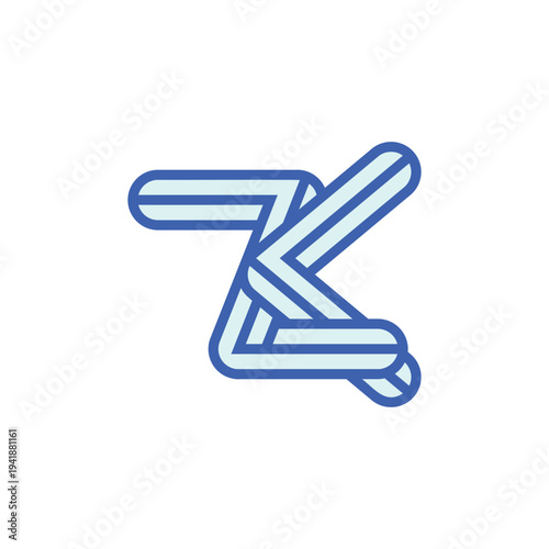 Alphabet Monogram ZK KZ Letter Logo for Branding Solutions
