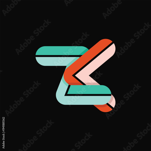 Unique ZK Monogram Alphabet Logo for Modern Companies