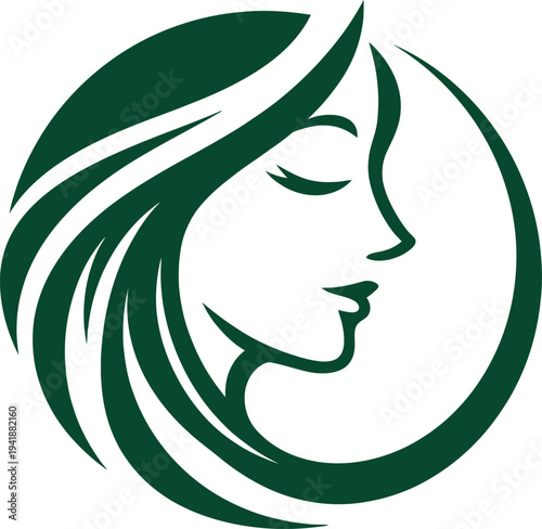 Minimal female face silhouette logo design suitable for beauty salons, skincare brands, cosmetic products, makeup artists and spa centers.