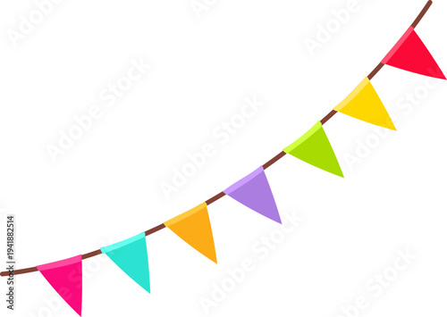 Curved Pennant Banner Element for Celebration Backgrounds