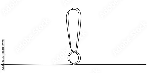 continuous one line drawing Vector paperclip icon on line