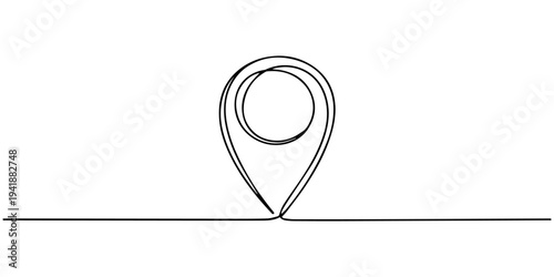 continuous one line drawing Vector location pin icon