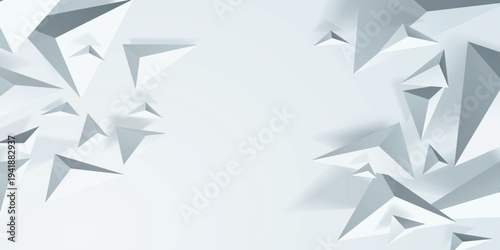 Abstract white geometric shapes background. Modern minimal geometric design. Simple shape elements. Suit for poster, banner, brochure, booklet, cover, website, flyer. Vector