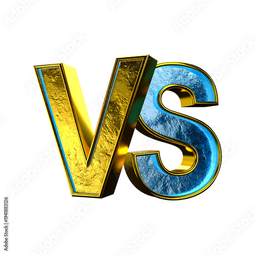 luxury gold and textured blue versus 3d typography for competition