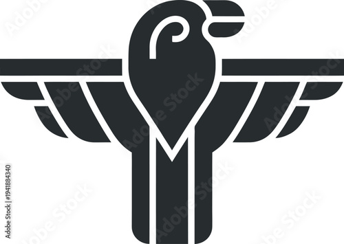 Eagle Totem Pole Vector Illustration Native American Symbol Tribal Art Indigenous Culture Icon