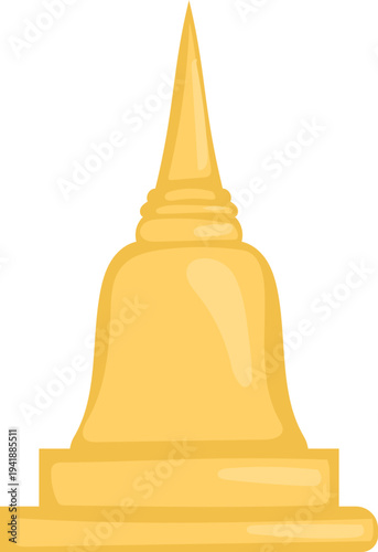 Golden Temple Stupa Illustration for Thai Holiday Design