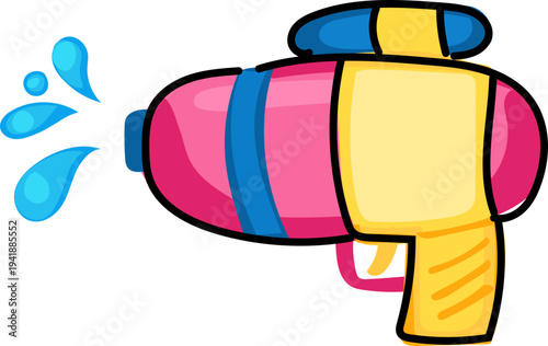 Colorful Songkran Water Gun for Summer Party Graphics