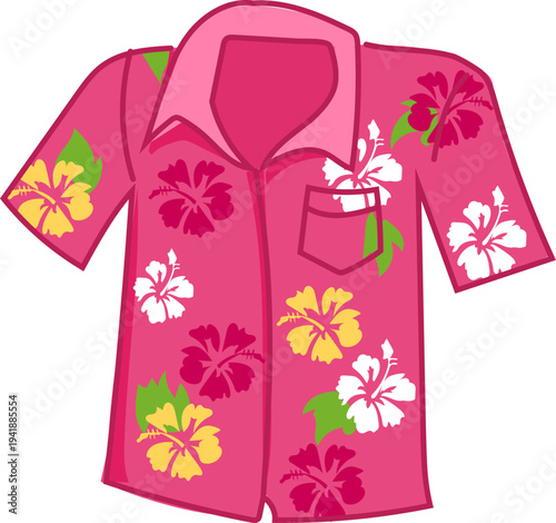 Pink Floral Songkran Shirt for Summer Celebration Graphics