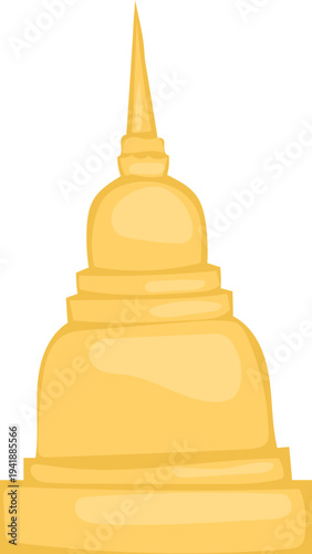 Golden Thai Pagoda Icon for Cultural Festival Graphics