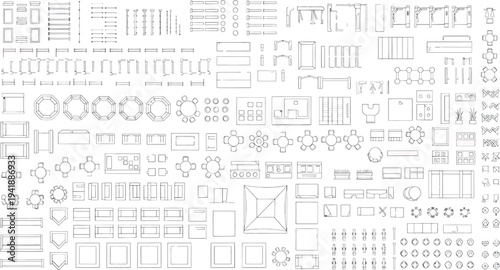 Isolated blueprint on transparent background