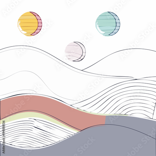 Moon Phases Illustration.