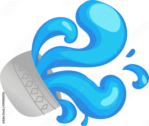Swirling Blue Water Splash Isolated Decorative SVG Element