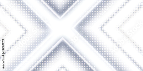 White abstract background with glowing arrow lines. Modern grey geometric lines design. Technology futuristic concept. Horizontal banner template. Suit for cover, header, poster, banner, web