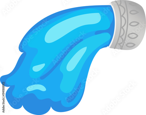 Tilted Bowl Pouring Water Splash Isolated Holiday Graphic