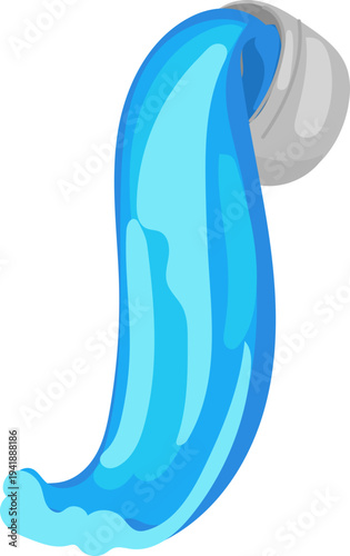 Vertical Water Stream Splash Isolated Holiday Design Asset