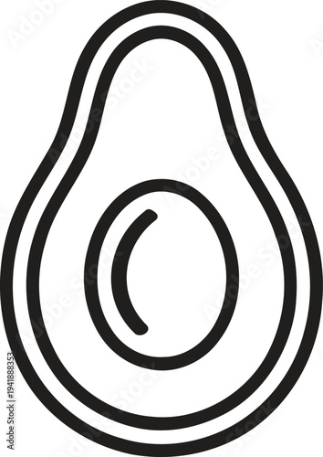 Avocado fruit line icon vector illustration