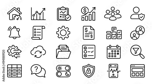 Set of  business and finance icons vector