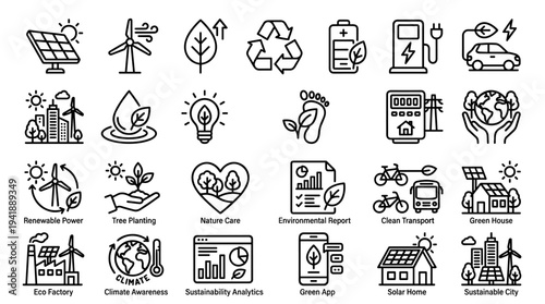 Set of eco friendly icons vector