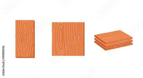 Wooden planks collection featuring texture patterns and stack for construction design