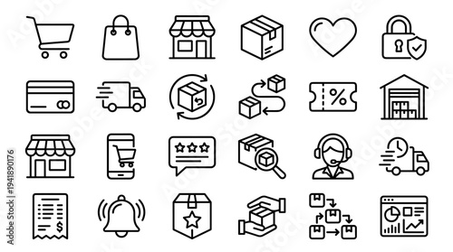 Set of  e-commerce icons vector