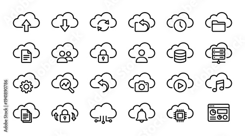 Set of cloud computing icons vector