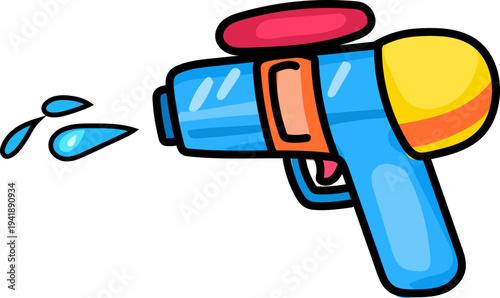 Small Songkran Water Gun Cartoon Clipart Icon