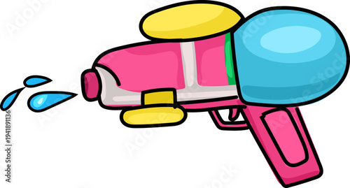 Pink and Blue Songkran Water Shooter Festival Icon