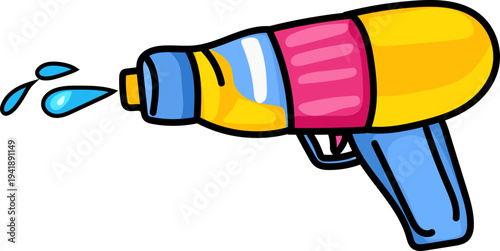 Yellow Pink Songkran Water Gun Festival Graphic