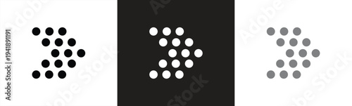 Equipped with a dotted arrow. Directional arrow. Dotted pointer. Vector illustration