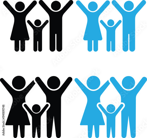 Simple graphic representation of families in various configurations.