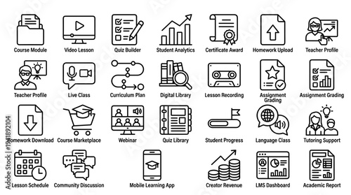 Set of education icons vector