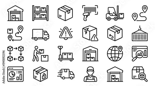 Set of  logistics and shipping icons vector