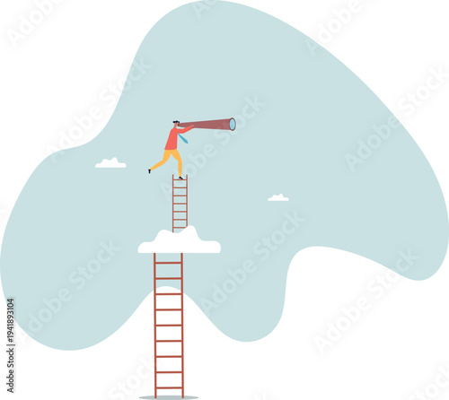 Success ladder for business opportunity, looking for new job or career path,human life and situation.