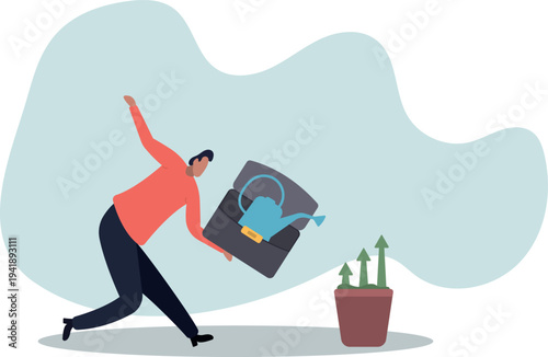 Grow business, growth or increase revenue income, personal development, growth mindset or investment profit,human life and situation.