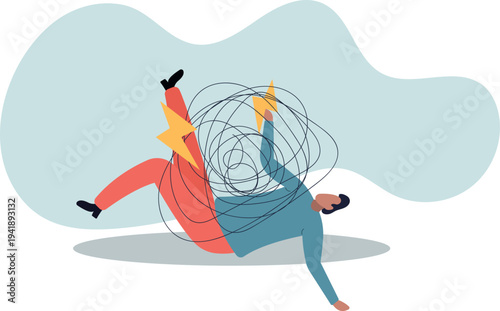 Stress burden, anxiety from work difficulty and overload, problem in economic crisis or pressure from too much responsibility .human life and situation.