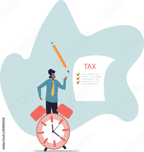 Tax time reminder, income tax planning, government payment date or financial refund, schedule or revenue calculation.human life and situation.