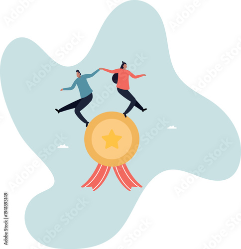 Professional or expert who success and win award, best office employee or specialist with skills to achieve goal.human life and situation.