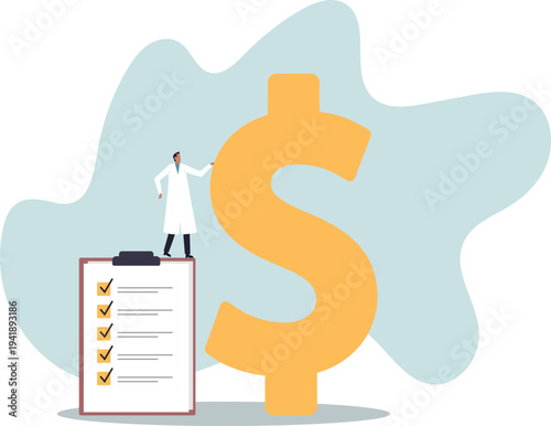 Financial checkup, diagnose income, expense and investment plan, wealth management or insurance.human life and situation.