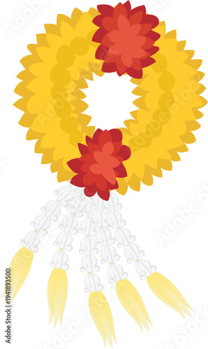 Golden Ring Floral Garland with Petal Tails