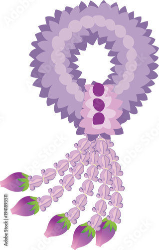 Orchid Floral Garland with Long Tassel Chains