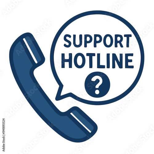 Support Hotline Phone Help Line Equality Minimal Vector Icon. Transparent.