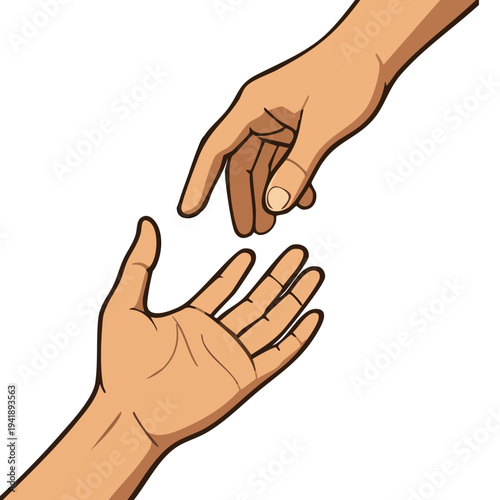 Helping Hand Support Assistance Equality Minimal Vector Icon. Transparent.