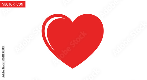 A simple red heart icon symbolizing love and affection in a clean and minimalist design