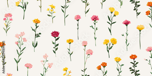 Collection of various watercolor flower illustrations isolated on transparent background, delicate and charming.