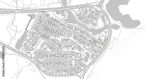 Detailed urban plan showcasing city layout and infrastructure.
