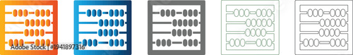 Abacus Flat Icon Set Symbol